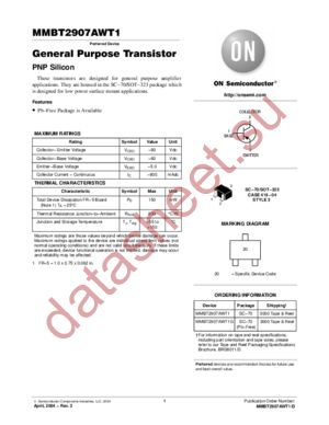 MMBT2907AW datasheet  