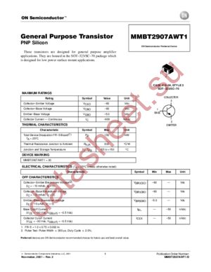 MMBT2907AWT1-D datasheet  