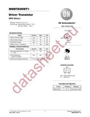 MMBTA06WT1-D datasheet  