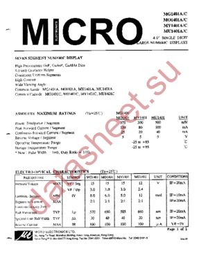 MY1401A datasheet  