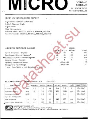 MY141C datasheet  