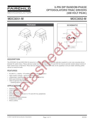 MOC3052SVM datasheet  