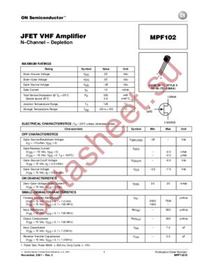 MPF102-D datasheet  