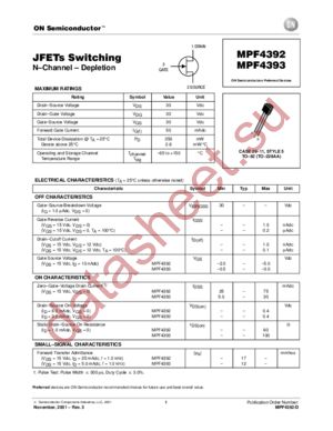 MPF4392-D datasheet  