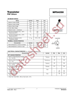 MPS4250-D datasheet  