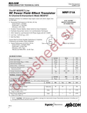 MRF171A datasheet  