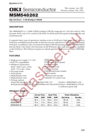 MSM548262 datasheet  