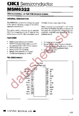 MSM6322 datasheet  