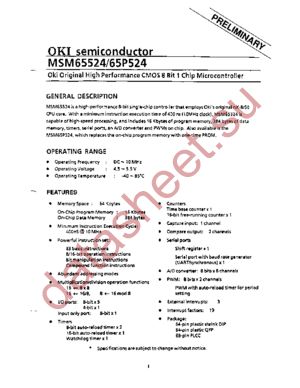 MSM65P524 datasheet  