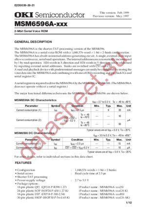 MSM6596A-XXX datasheet  