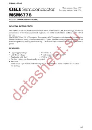 MSM6778 datasheet  