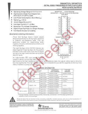 SN74HCT374N3 datasheet  