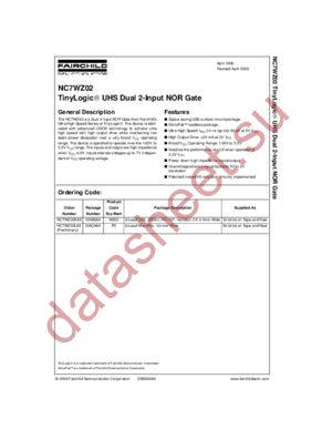 NC7WZ02L8X(PRELIMINARY) datasheet  