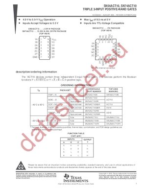 SN74ACT10PWLE datasheet  