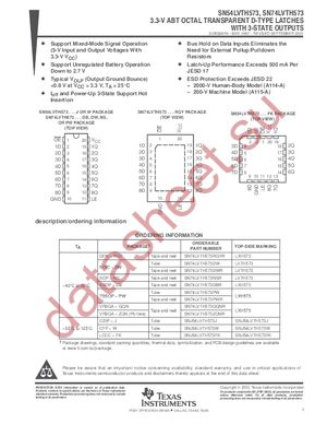 SN74LVTH573DBLE datasheet  