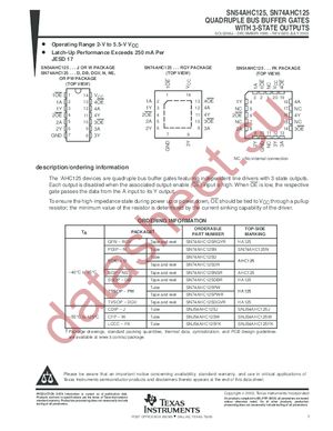 SN74AHC125DBLE datasheet  