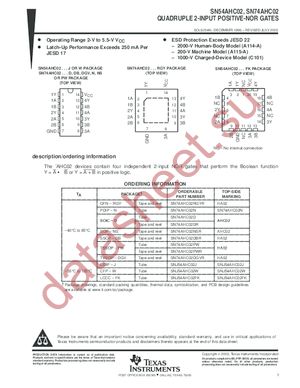 SN74AHC02PWLE datasheet  