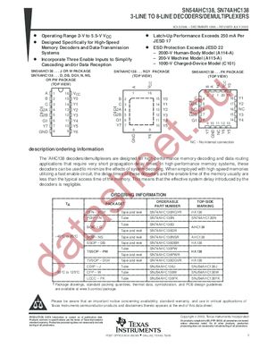 SN74AHC138DBLE datasheet  