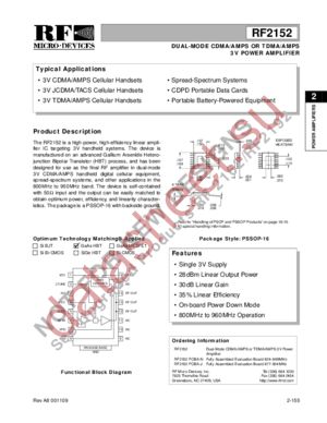 RF2152 datasheet  