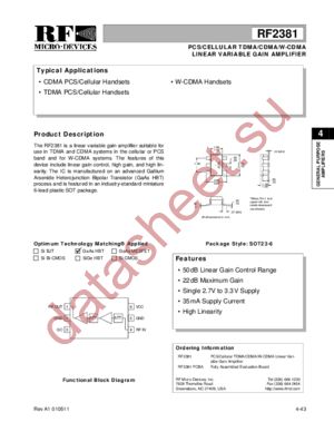 RF2381 datasheet  