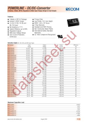 RP03-0505 datasheet  