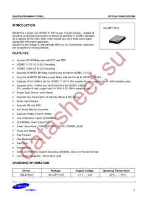 S5L9276X datasheet  