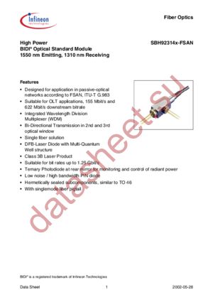 SBH92314G-FSAN datasheet  