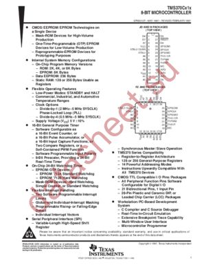 TMS370C010A datasheet  