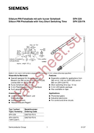 SFH229FA datasheet  