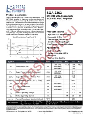 SGA-2263 datasheet  