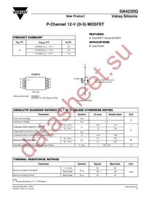 SI6423DQ datasheet  