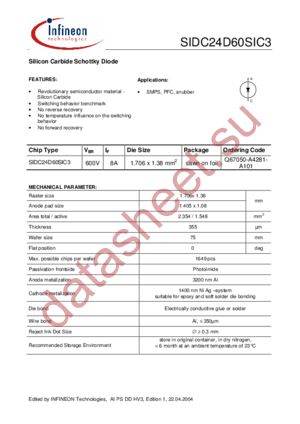 SIDC24D60SIC3 datasheet  