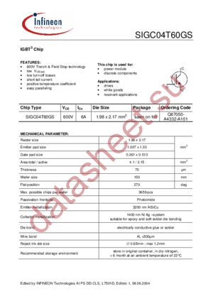 SIGC04T60GS datasheet  