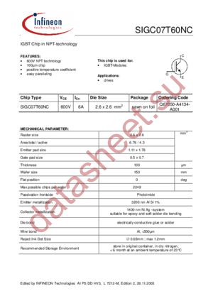 SIGC07T60NC datasheet  