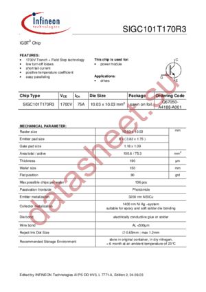 SIGC101T170R3 datasheet  