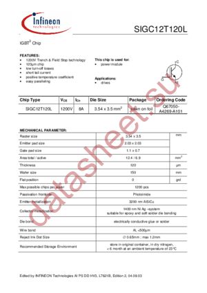 SIGC12T120L datasheet  