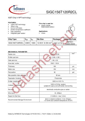 SIGC156T120R2CL datasheet  