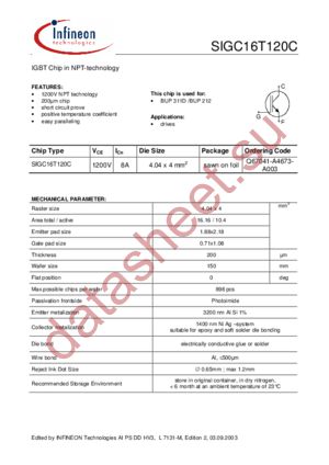 SIGC16T120C datasheet  