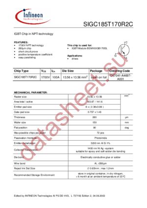 SIGC185T170R2C datasheet  