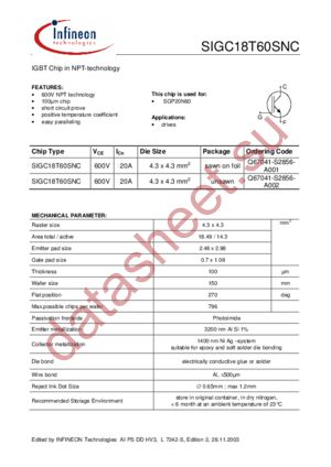 SIGC18T60SNC datasheet  