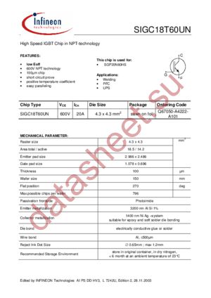 SIGC18T60UN datasheet  