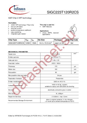 SIGC223T120R2CS datasheet  