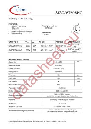 SIGC25T60SNC datasheet  