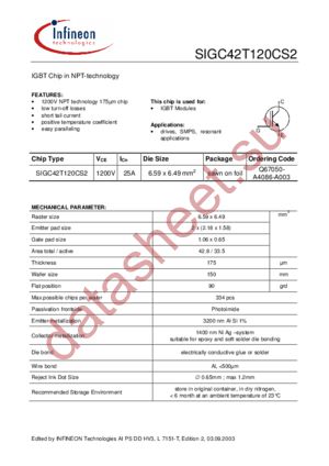 SIGC42T120CS2 datasheet  