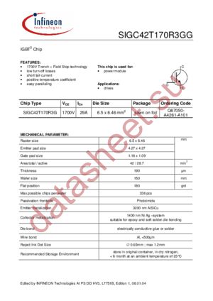 SIGC42T170R3G datasheet  