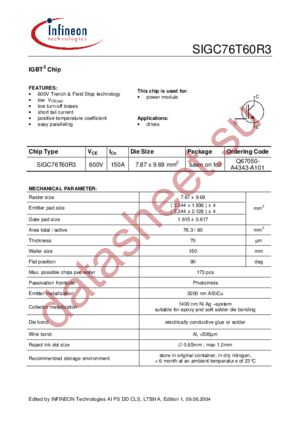 SIGC76T60R3 datasheet  