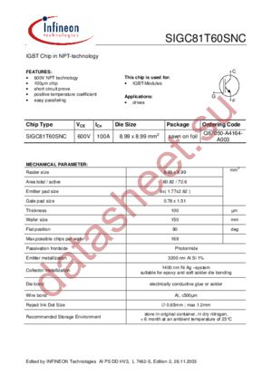 SIGC81T60SNC datasheet  