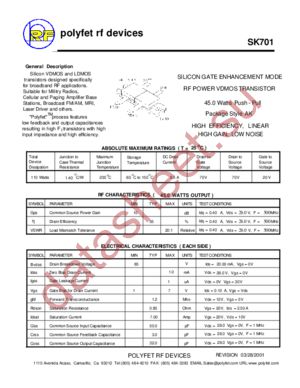 SK701 datasheet  