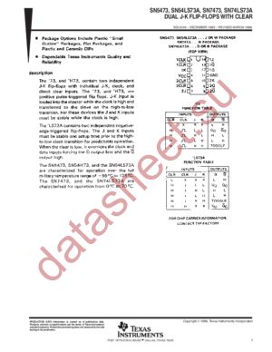 SN5473 datasheet  