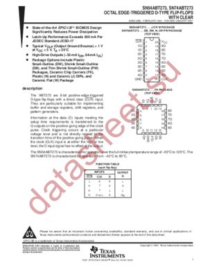 SN74ABT273PWLE datasheet  